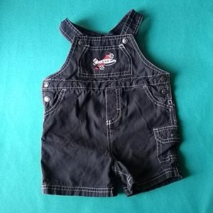 Navy overall shorts